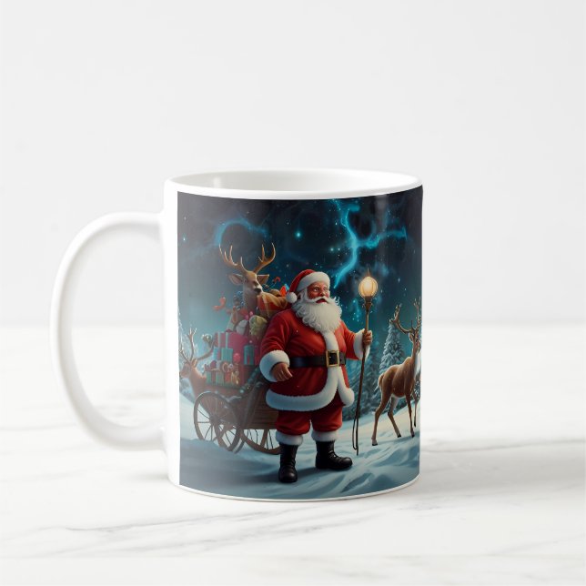 Caneca De Café Trabalho de arte de Natal de Snowman (Esquerda)