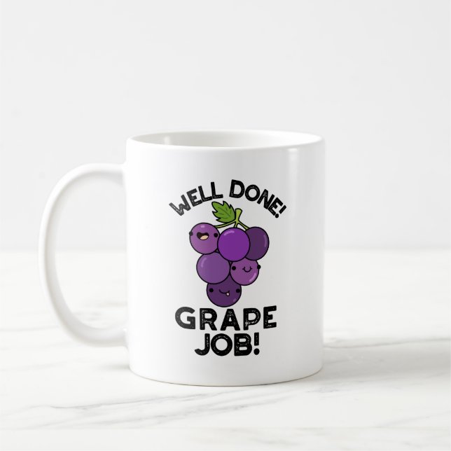 Caneca De Café Trabalho de Uvas Bem Feito, Fruta Positiva (Esquerda)