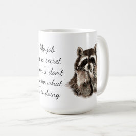 Caneca De Café Trabalho Divertido Cotação Fora do Raccoon