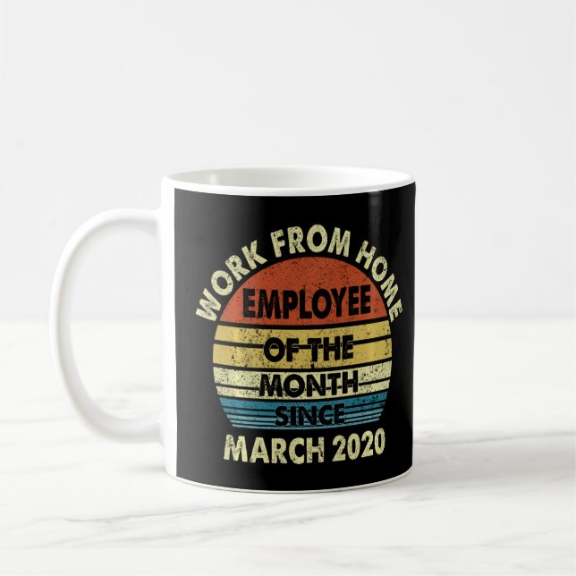 Caneca De Café Trabalho Engraçado Do Funcionário Doméstico Do Mês (Esquerda)