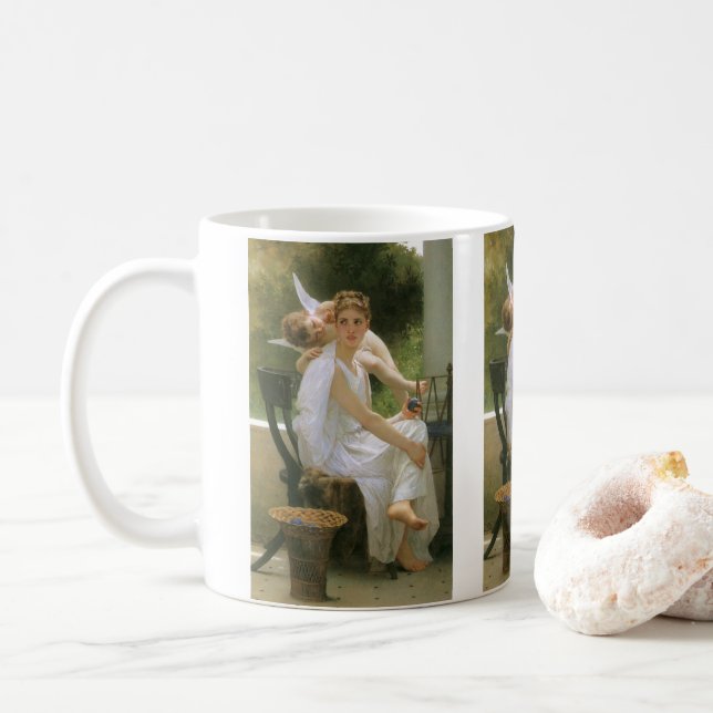 Caneca De Café Trabalho interrompido por Bouguereau, Angel Portra (Com Donut)