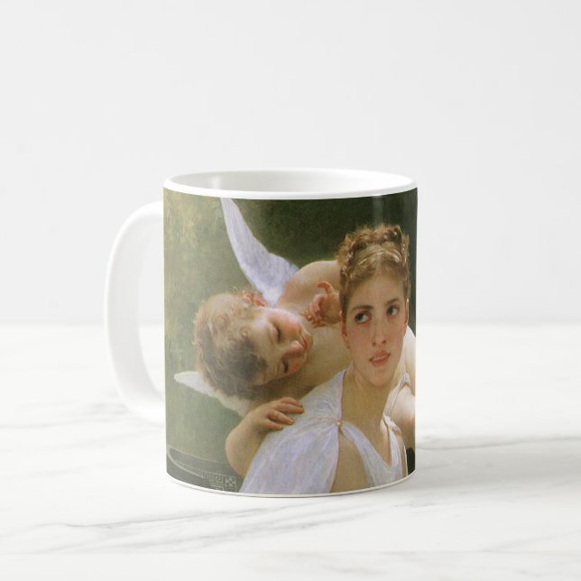 Caneca De Café Trabalho Interrompido por Bouguereau, Retrato de A (Frente Esquerda)