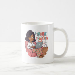 Caneca De Café Trabalho no Pajama - Víblias engraçadas e doadas