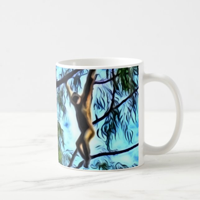 Caneca De Café "Trabalhos de arte do Gibbon de suspensão" (Direita)
