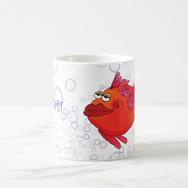 Caneca De Café Trabalhos de arte lunáticos dos peixes (Centro)