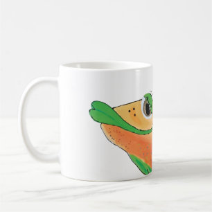 Caneca De Café Trabalhos de arte lunáticos dos peixes na laranja