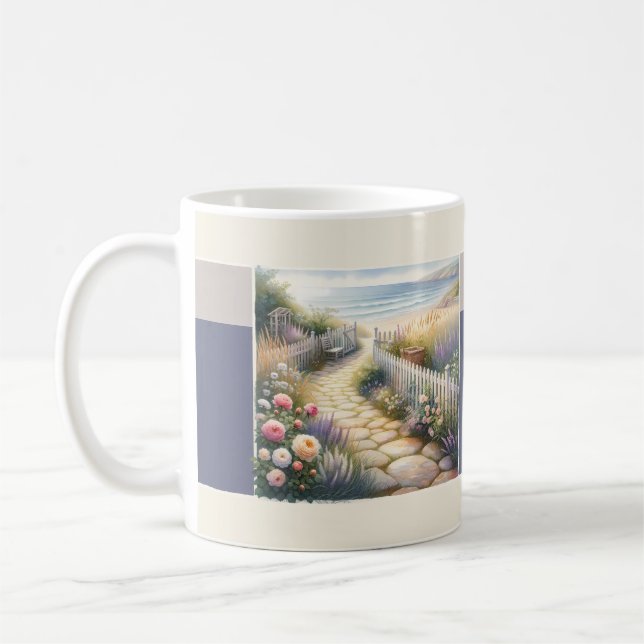 Caneca De Café Traçado do Jardim de Algodão no Mar (Esquerda)