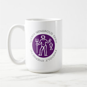 Caneca De Café Traço de Astrologia do Sinal Zodiac Estrela Roxo 