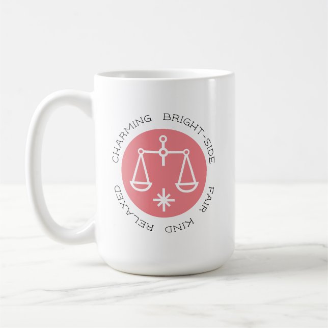 Caneca De Café Traço de Personalidade do Sinal Zodiac - Libra Ros (Esquerda)