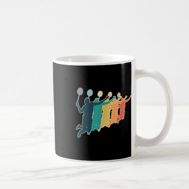 Caneca De Café Traço Retroativo de Badminton (Direita)