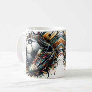 Caneca De Café Tracões de Bola de Futebol