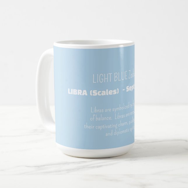 Caneca De Café Traços de Personalidade do Signo de LIBRA (Frente Esquerda)