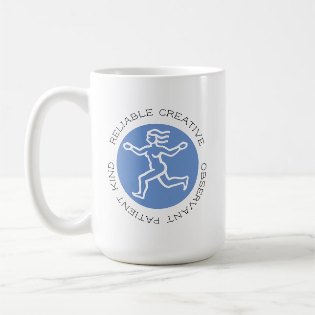 Caneca De Café Traços de Personalidade do Sinal Zodiac Estrela Az (Esquerda)