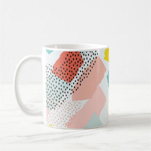 Caneca De Café Traços de pincel: padrão de safra.