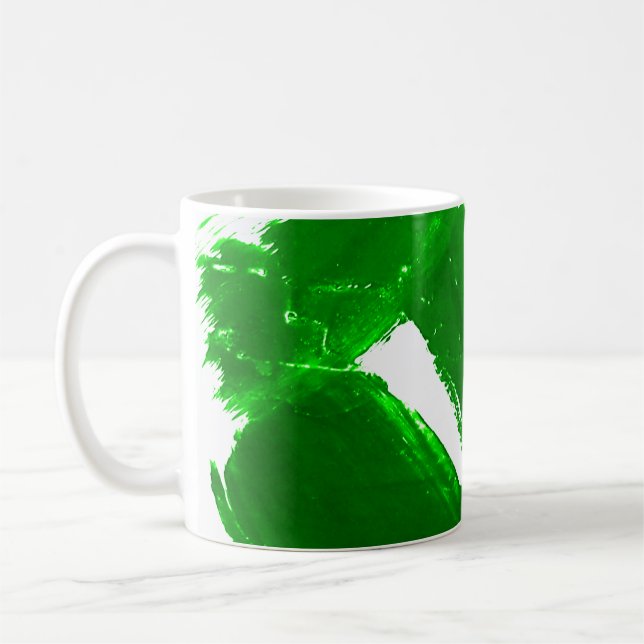 Caneca De Café Traços de pincel verde (Esquerda)