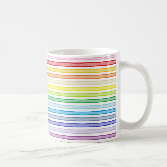 Caneca De Café Traços Descritos Espectro Mais Amplo Arco-Íris (Direita)