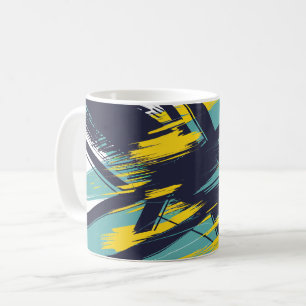 Caneca De Café Traços Dinâmicos do Pincel de Abstrato