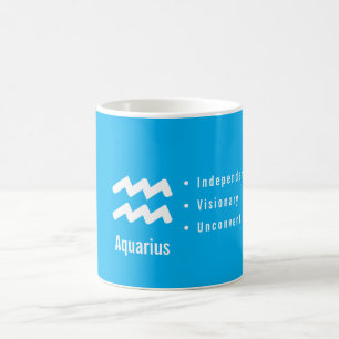 Caneca De Café Traços do Zodíaco de Aquário Astrologia Minimalist