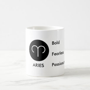 Caneca De Café Traços do Zodíaco de Áries Ousado Destemido Apaixo