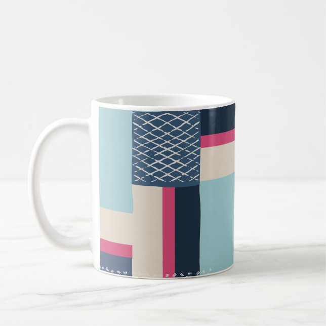 Caneca De Café Traços Geométricos Simples do Pincel: Bloco de Cor (Esquerda)