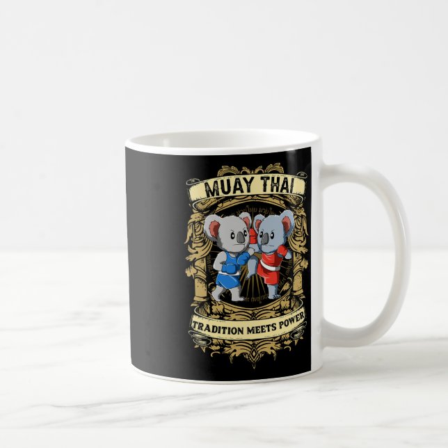 Caneca De Café Tradição Encontra Poder - Kickboxing E Muay Thai K (Direita)