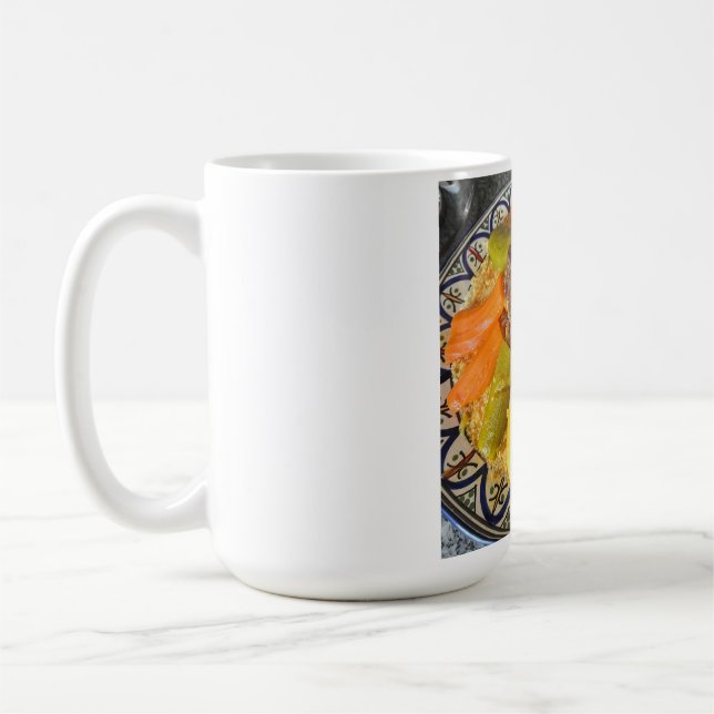 Caneca De Café Traditional Moroccan Couscous Plate Illustration (Esquerda)