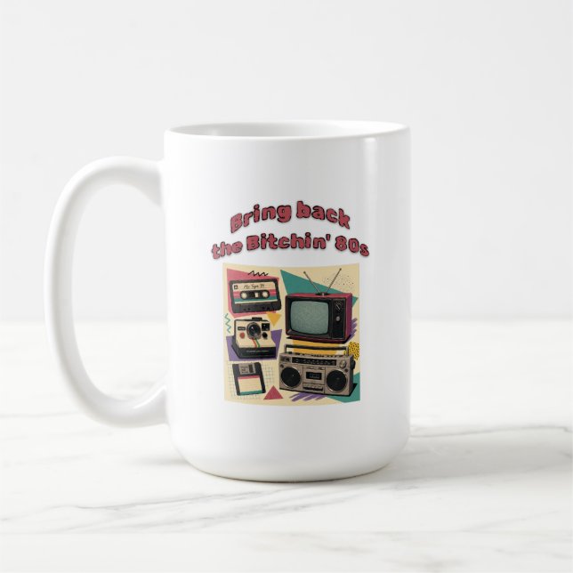 Caneca De Café Traga de Volta Os Incríveis Anos 80 - retrô (Esquerda)