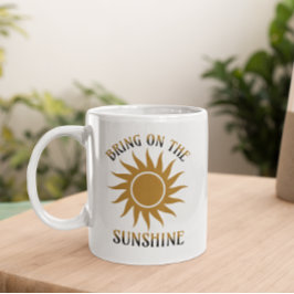 Caneca De Café Traga o Brilho Dourado do Sol