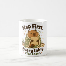 Caneca De Café Trague Primeiro Capivara Kawaii Aconchegante