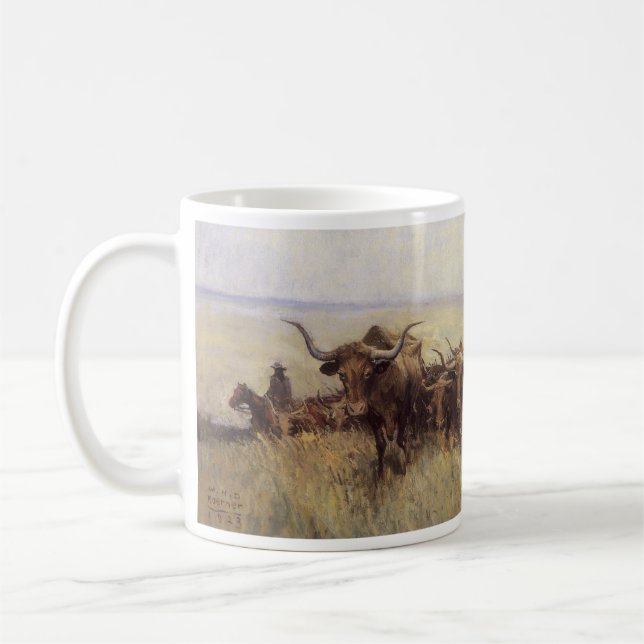 Caneca De Café Trail Herd to Wyoming, por WHD Koerner (Esquerda)