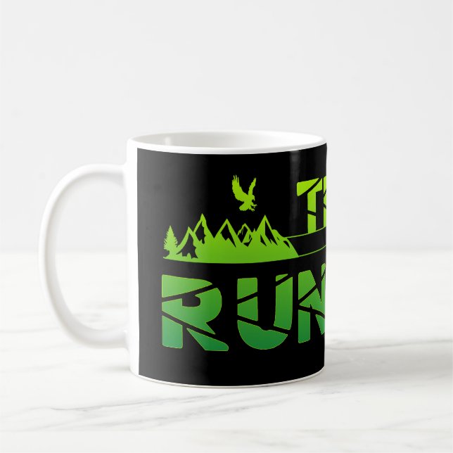 Caneca De Café Trail Running Adler Berge Wald Schuhe Profil grün (Esquerda)