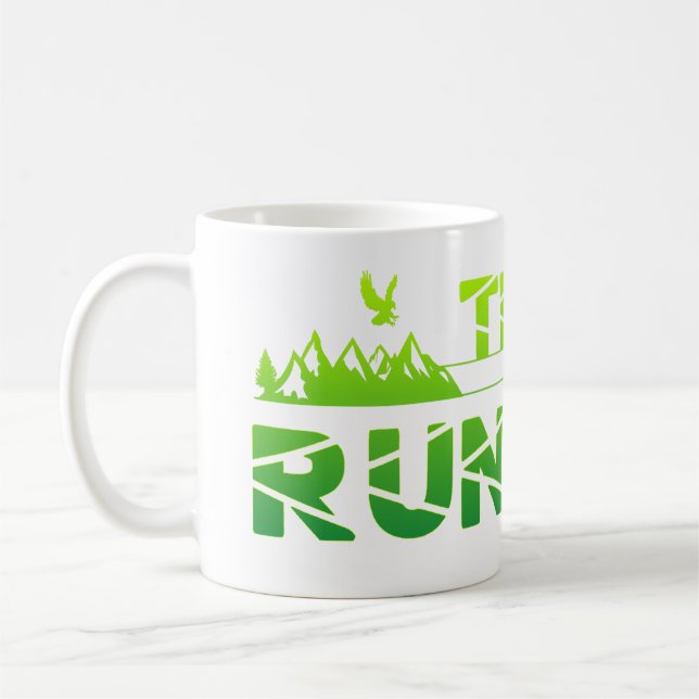 Caneca De Café Trail Running Adler Berge Wald Schuhe Profil grün (Esquerda)
