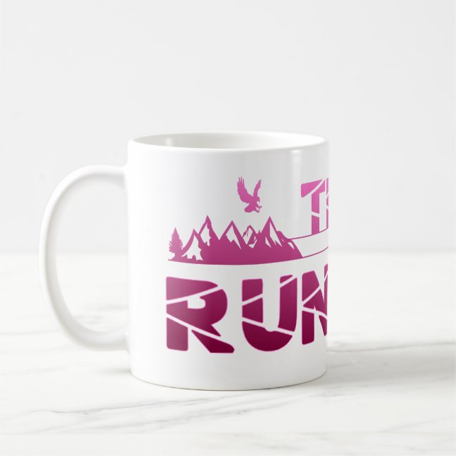 Caneca De Café Trail Running Adler Berge Wald Schuhe Profil pink (Esquerda)