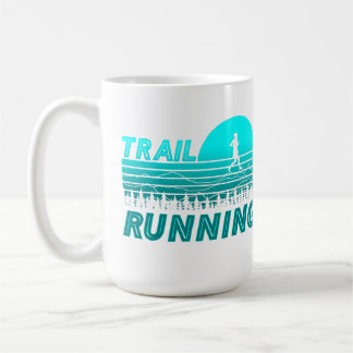 Caneca De Café Trail Running blauen Sonnenuntergang mit Bergen