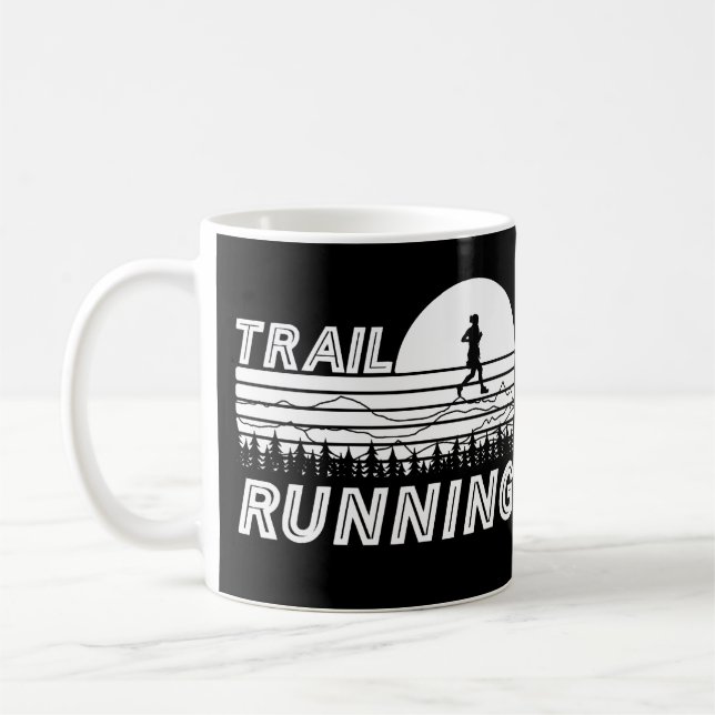Caneca De Café Trail Running im Sonnenuntergang mit Bergen und Wa (Esquerda)