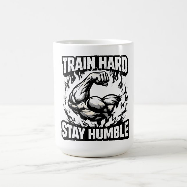 Caneca De Café Train Hard Stay Humble – Gym Mindset Balance (Centro)