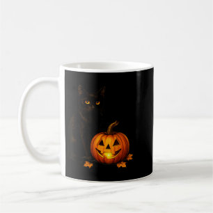Caneca De Café Traje de Gata Preta Retro de Halloween para Mulher