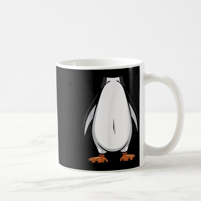 Caneca De Café Traje de Halloween de pinguim Engraçado Simples Fi (Direita)