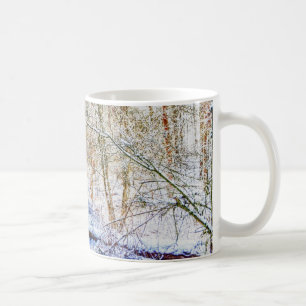 Caneca De Café Trajeto nevado da floresta