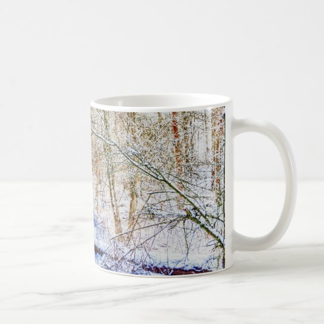 Caneca De Café Trajeto nevado da floresta (Direita)