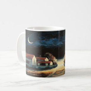 Caneca De Café Tranquil Village Crescent Moon Mug