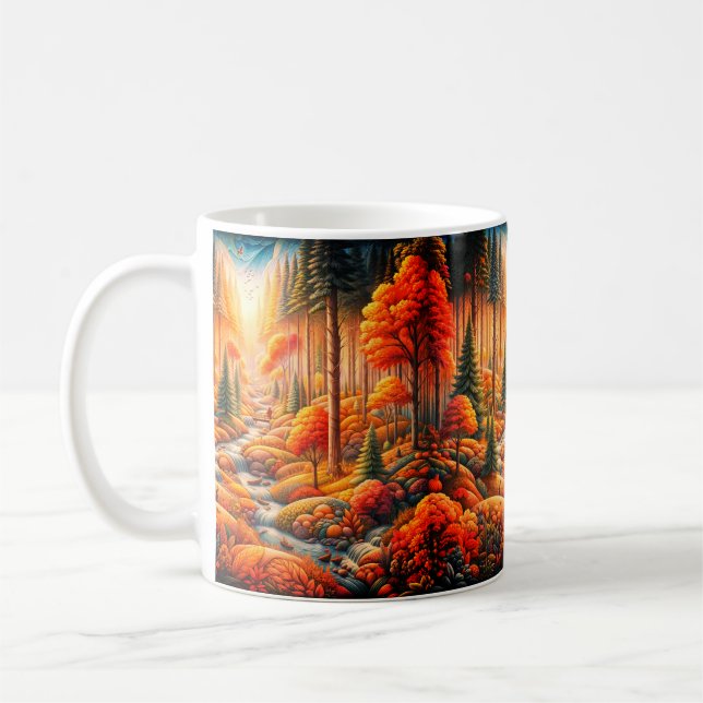 Caneca De Café Tranquilidade do outono: Haven da Natureza (Esquerda)