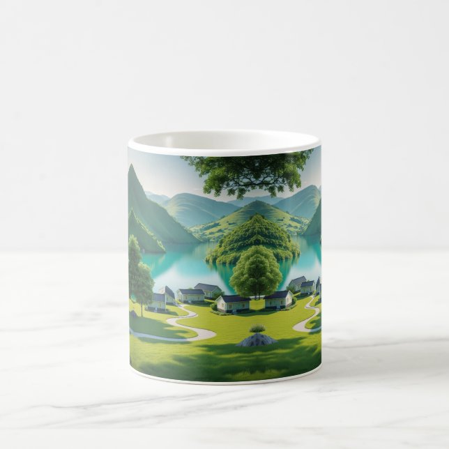 Caneca De Café "Tranquilidade Turquesa em cada Sip" (Centro)