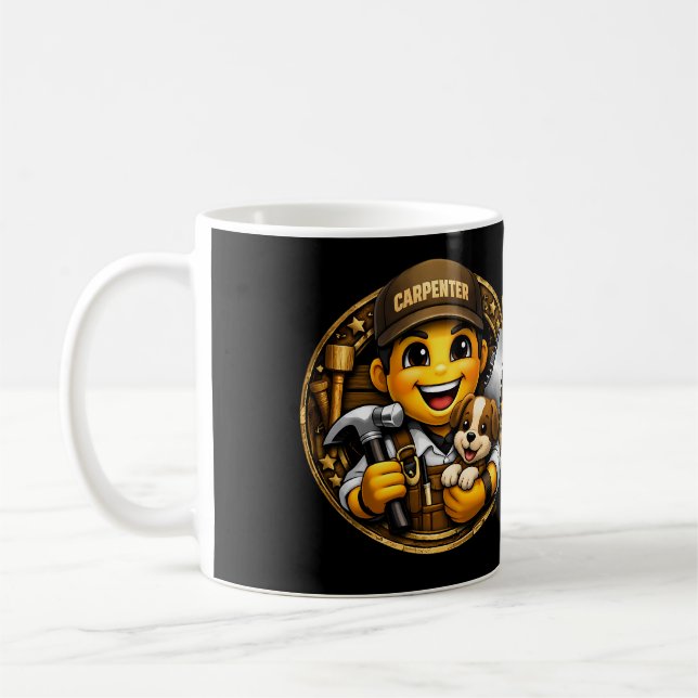Caneca De Café Transformando Sonhos em Madeira: Carpinteiro Profi (Esquerda)