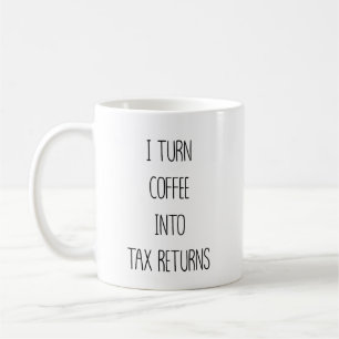 Caneca De Café Transforme Café em Declarações de Imposto Divertid