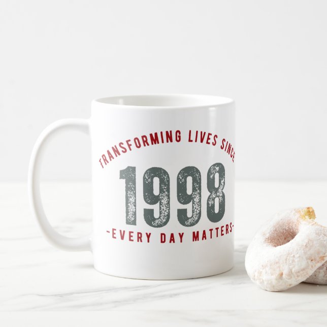 Caneca De Café Transforming Lives Since 1998 | Teacher mug | (Com Donut)