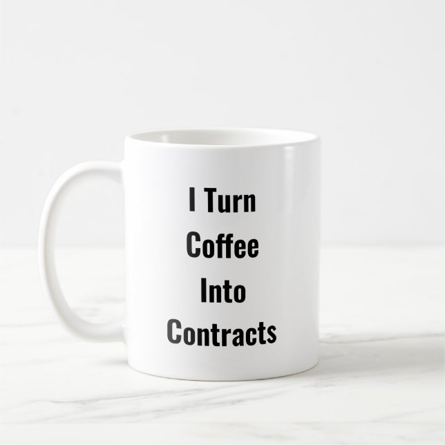 Caneca De Café Transformo Café Em Contratos - Mug De Negócios (Esquerda)