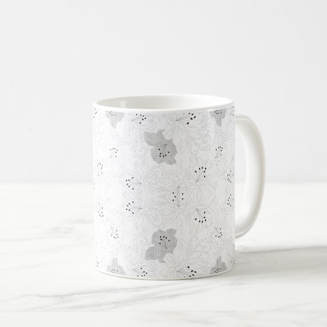 Caneca De Café Transparent Grid Overlay – Editable PNG Texture (Frente Esquerda)