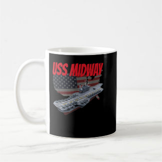 Caneca De Café Transportadora aérea USS Midway EUA Flag Veteran G