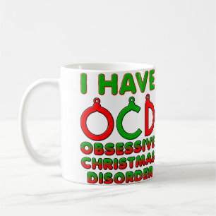 Caneca De Café Transtorno de Natal Obsessivo Toco Engraçado